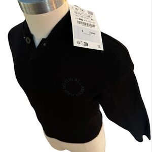 Baby Zara NWT black hoodie sweater. Size 12/18 M